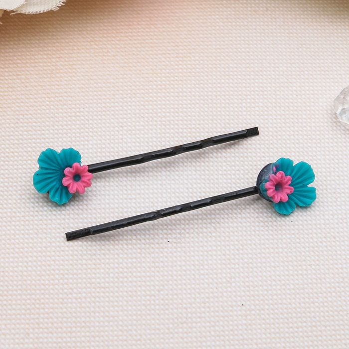 Невидимка для волос "Цветочная" (набор 20 шт) 4,5 см, ромашка