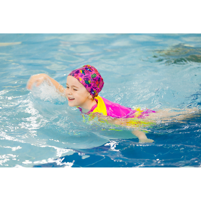 Шапочка для плавания, детская "Птички" OL-011, текстиль