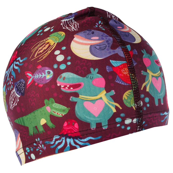 Шапочка для плавания, детская "Морские животные" OL-011, текстиль