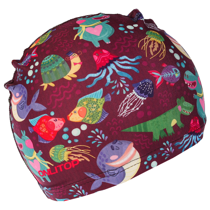 Шапочка для плавания, детская "Морские животные" OL-011, текстиль