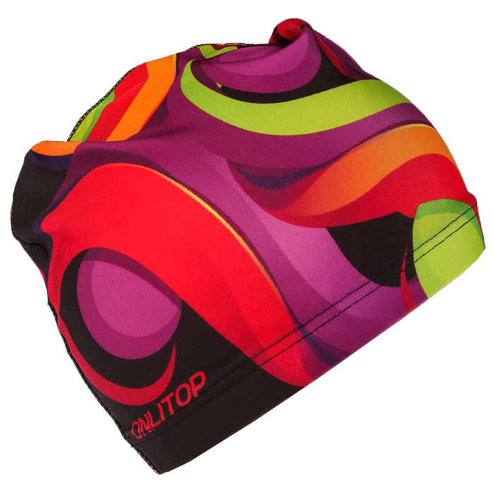 Шапочка для плавания, взрослая OL-026, текстиль, цвет черный