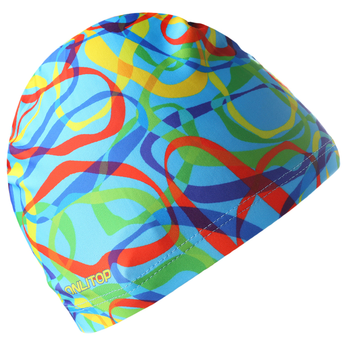 Шапочка для плавания, взрослая OL-027, текстиль, цвет голубой