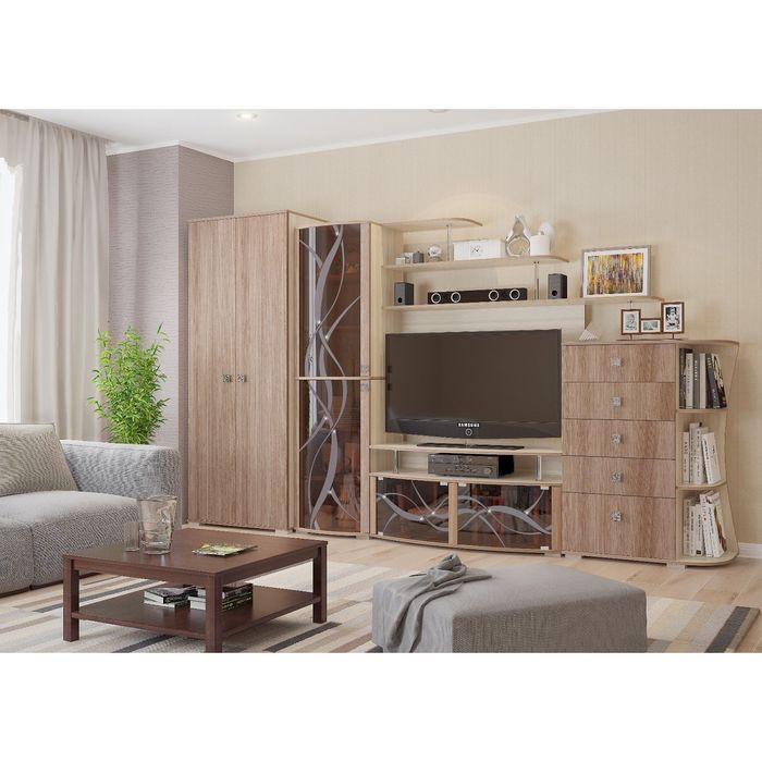 Шкаф "Соната-1", 800х520х2035 мм, венге, ясень шимо светлый, ясень шимо тёмный