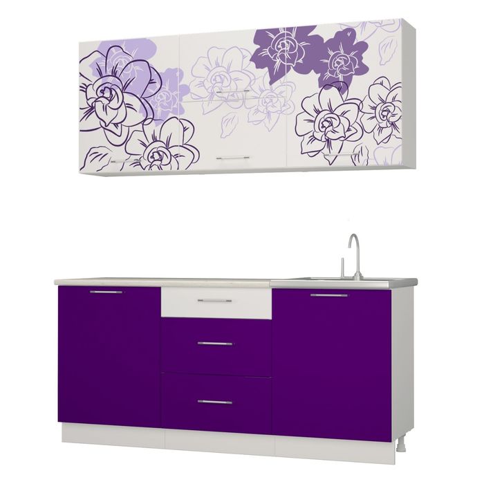 Кухонный гарнитур Бордо-виолет, 2000 мм