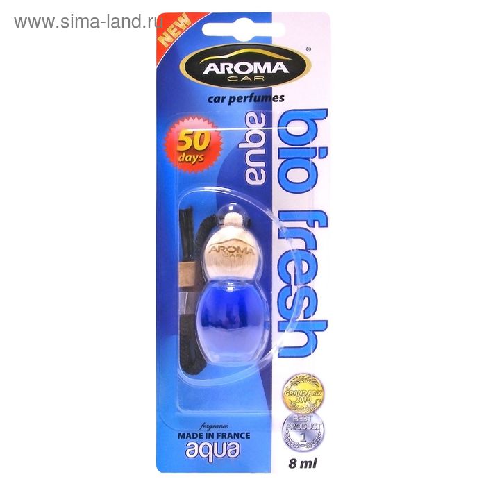 Ароматизатор Aroma Car Bio Fresh, аромат: Aqua ароматизатор воздуха aroma car prestige card black подвесной польша
