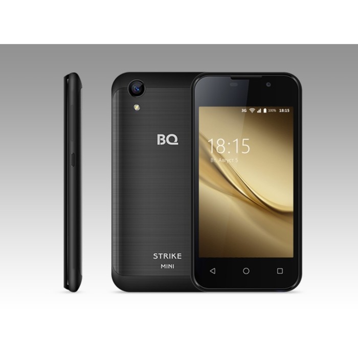 Смартфон BQ S-4072 Strike Mini Black Brushed 2sim, 4,0"TN, 800*480, 8Gb, 1Gb, 5Mp+2Mp 28541