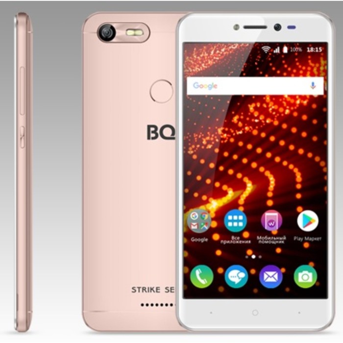 Смартфон BQ S-5204 Strike Selfie Rose Gold 5,2"IPS,1280*720,8Gb,1Gb,16Mp+13Mp,Andr7.0