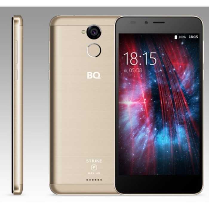 Смартфон BQ S-5510 Strike Power Max LTE Gold Brushed 5,5",1280*720,8Gb,1Gb,13Mp+8Mp