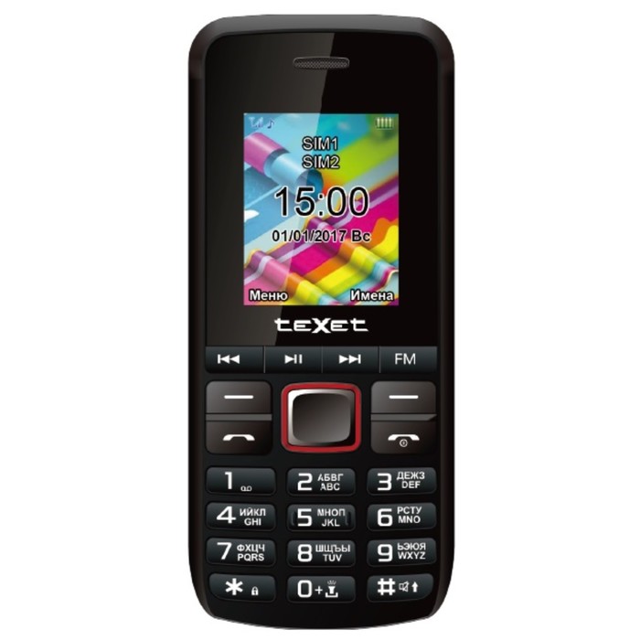 Сотовый телефон Texet TM-203 Black Red