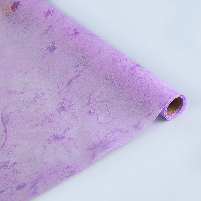 Фетр ламинированный "Мрамор" , сиреневый, 60 см х 5 м