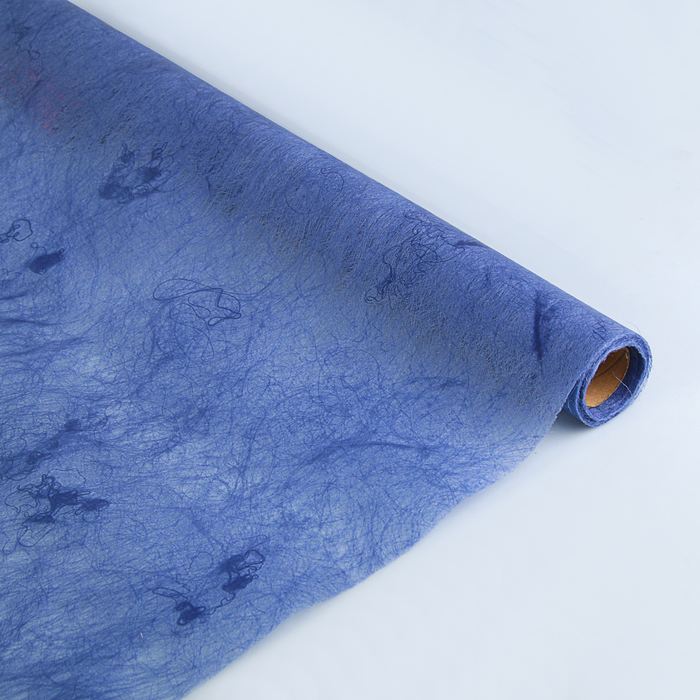Фетр ламинированный "Мрамор" , синий, 60 см х 5 м