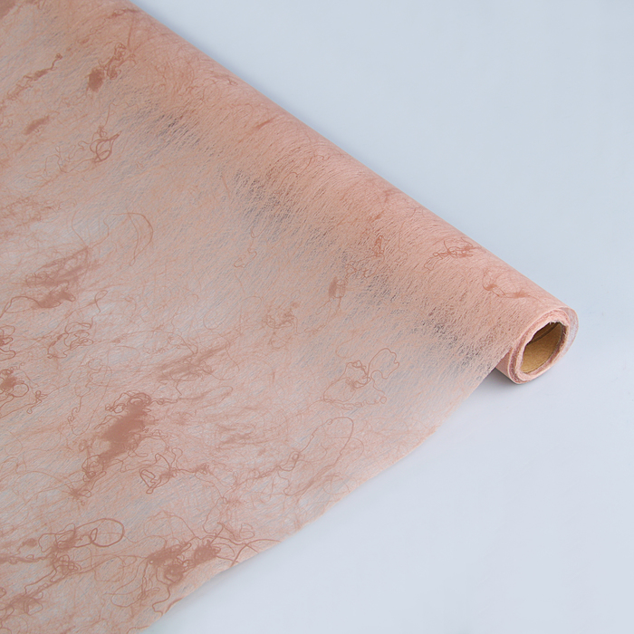 Фетр ламинированный "Мрамор" , розовый, 60 см х 5 м