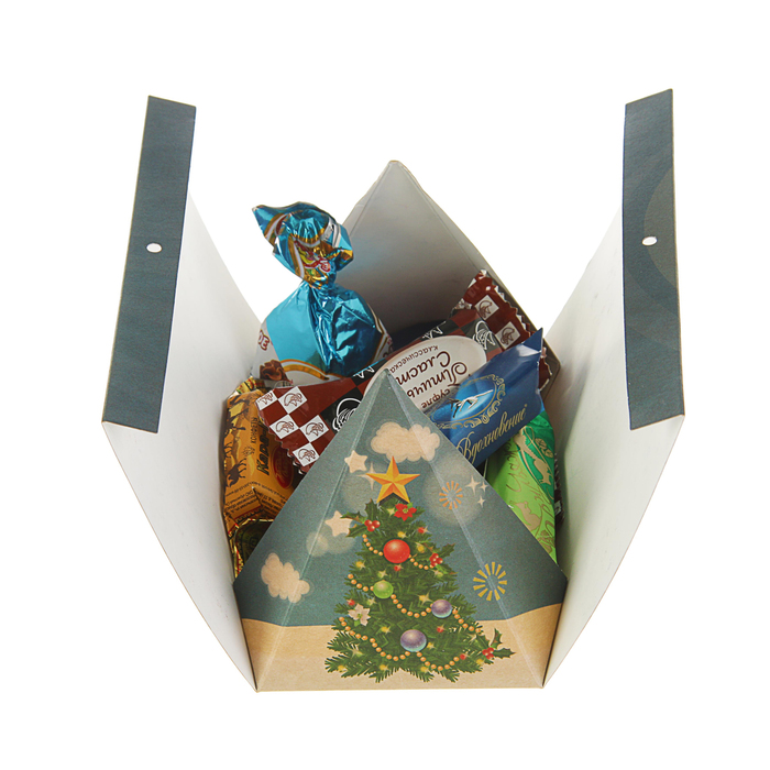 Коробка подарочная "Снежинки", с бубенчиком, 15 х 10 х 8 см