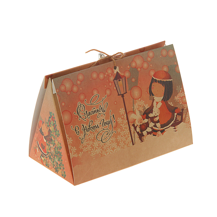 Коробка подарочная "Счастья в новом году", с бубенчиком, 15 х 10 х 8 см