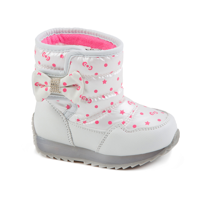 Дутики со светодиодами для девочек, арт. F7552, цвет белый, размер 23