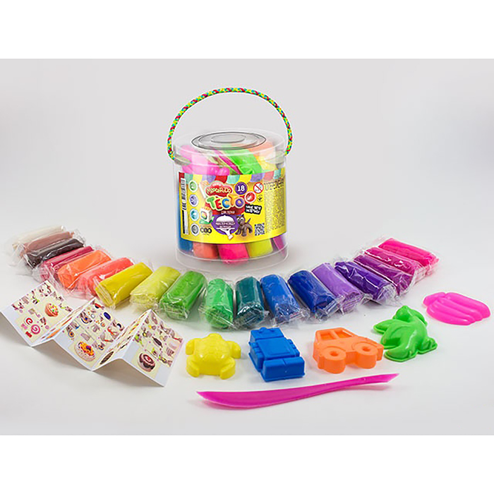 Набор для творчества «Тесто для лепки» MASTER DO, ведро среднее 18 цветов