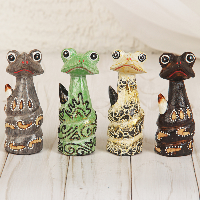 Сувенир "Змея" дерево албезия 9 см  МИКС