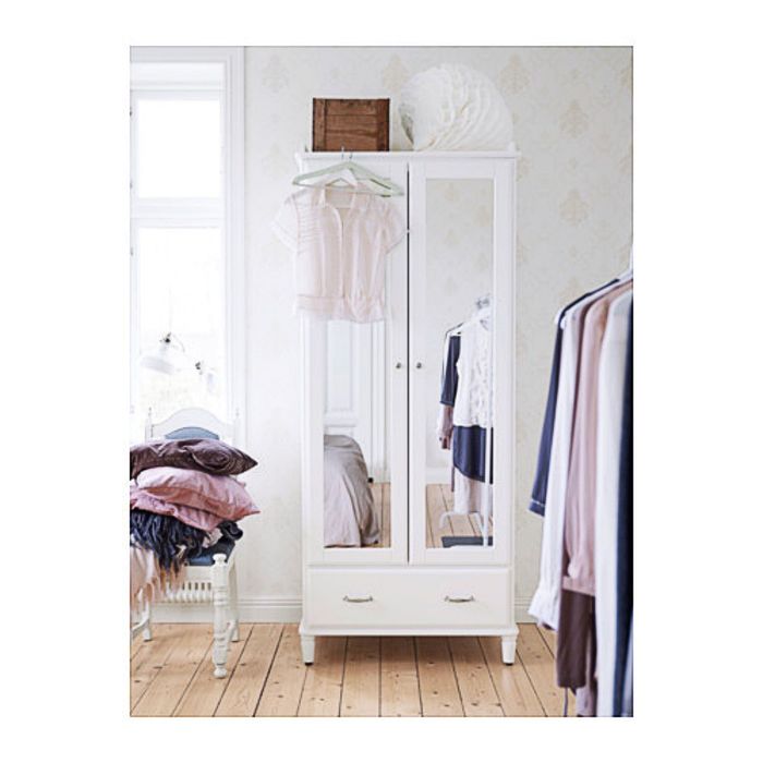 Шкаф платяной, цвет белый, зеркальное стекло ТИССЕДАЛЬ