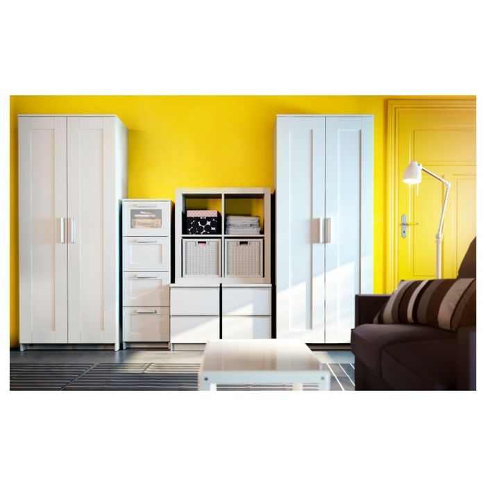 Шкаф платяной 2-дверный, цвет белый БРИМНЭС