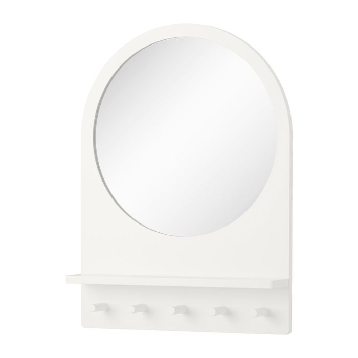 Зеркало с полкой и крючками, цвет белый САЛТРЁД