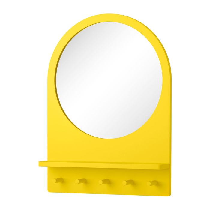 Зеркало с полкой и крючками, цвет желтый САЛТРЁД