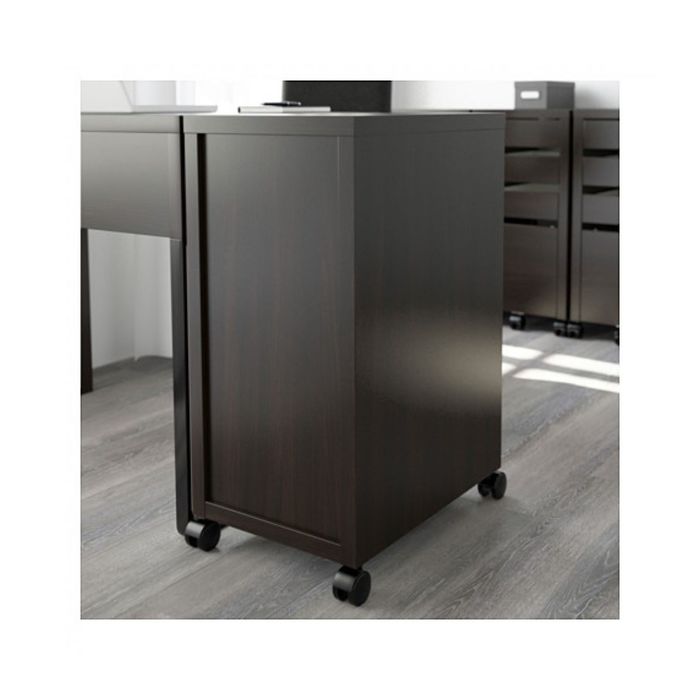 Тумба с ящиками на колесах, цвет черно-коричневый МИККЕ