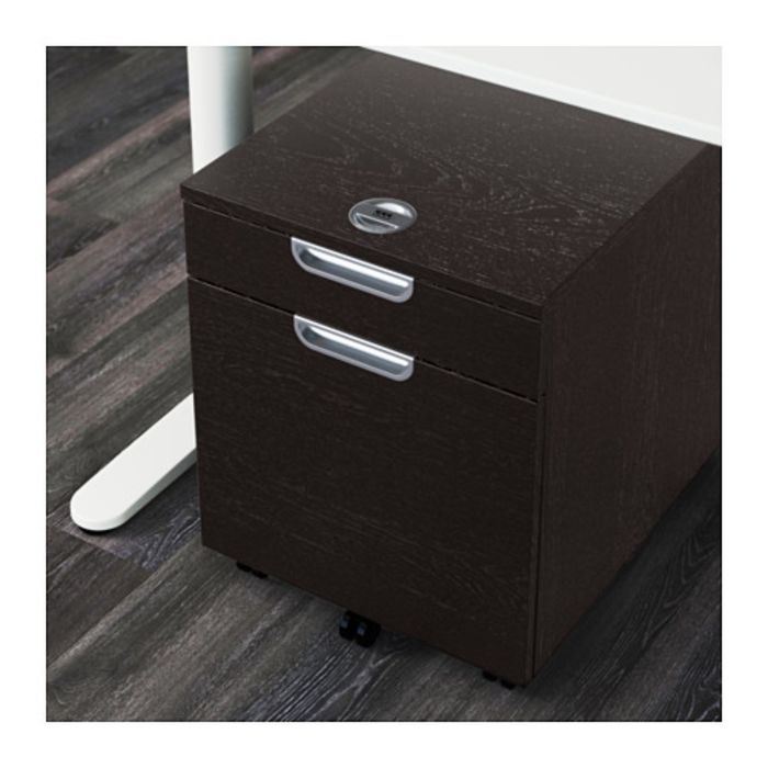 Тумба с отделением для папок, цвет черно-коричневый ГАЛАНТ