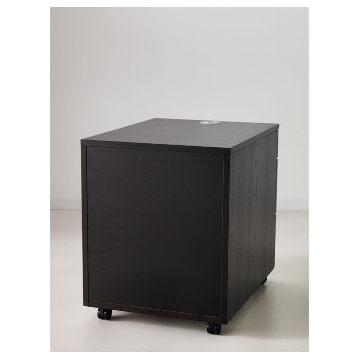 Тумба с ящиками на колесах, цвет черно-коричневый ГАЛАНТ