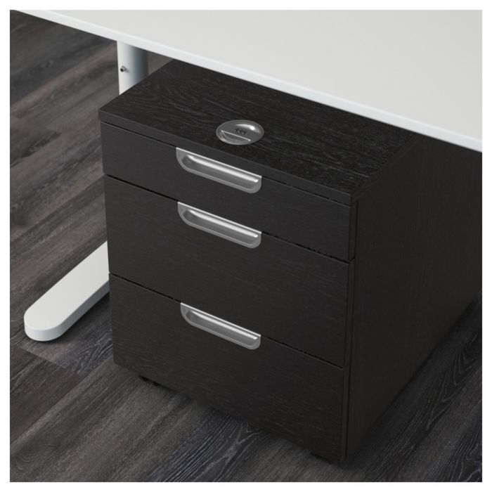 Тумба с ящиками на колесах, цвет черно-коричневый ГАЛАНТ