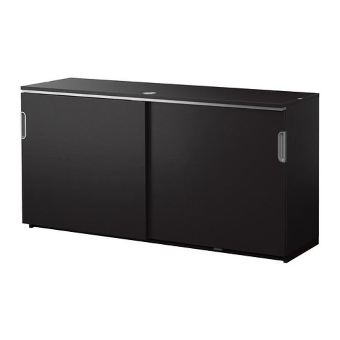 Шкаф с раздвижными дверцами, цвет черно-коричневый ГАЛАНТ