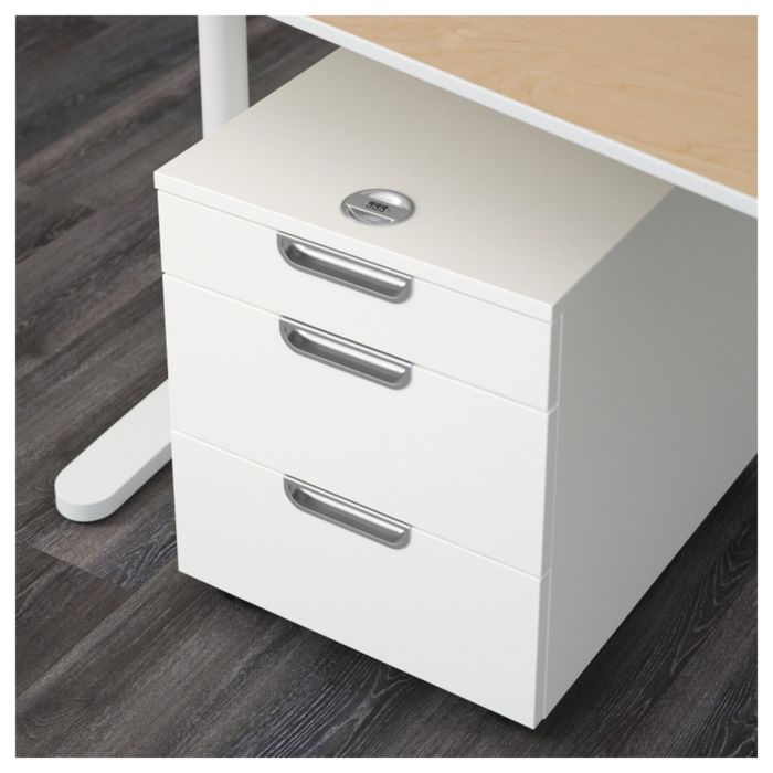 Тумба с ящиками на колесах, цвет белый ГАЛАНТ