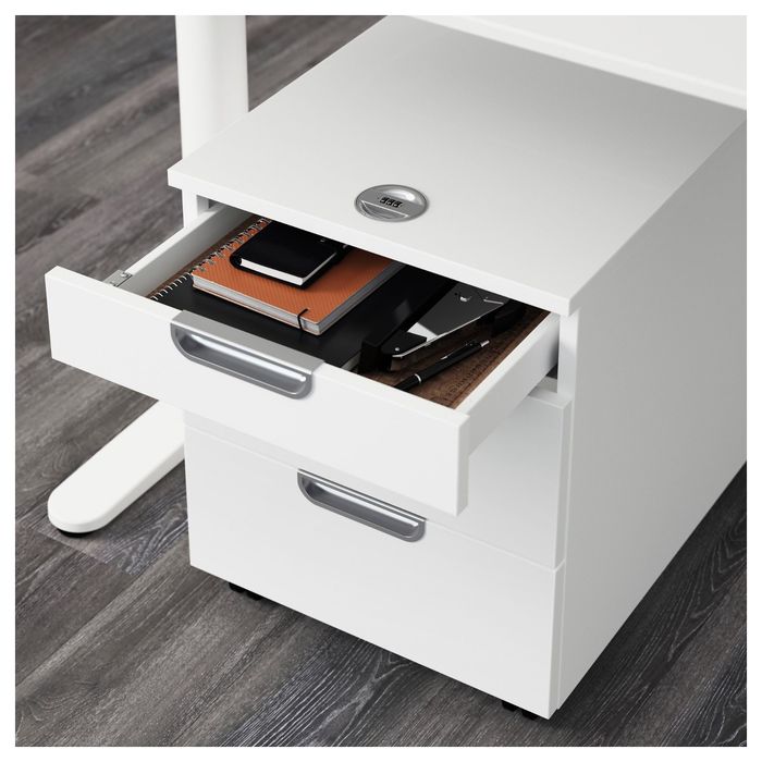 Тумба с ящиками на колесах, цвет белый ГАЛАНТ