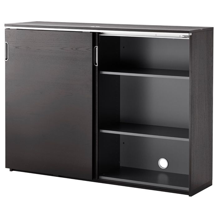 Шкаф с раздвижными дверцами, цвет черно-коричневый ГАЛАНТ