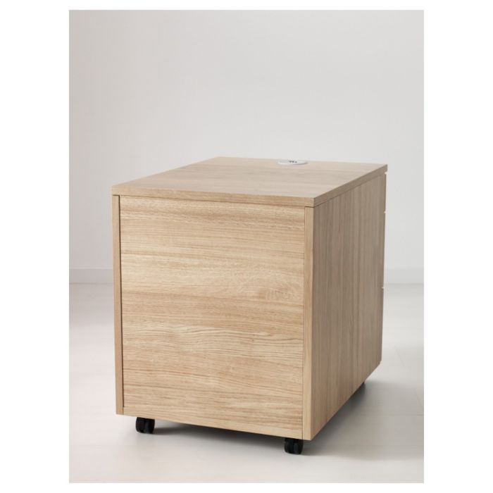 Тумба с ящиками на колесах, дубовый шпон ГАЛАНТ