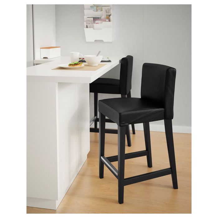 Стул барный, цвет коричнево-чёрный, Глосе черный ХЕНРИКСДАЛЬ