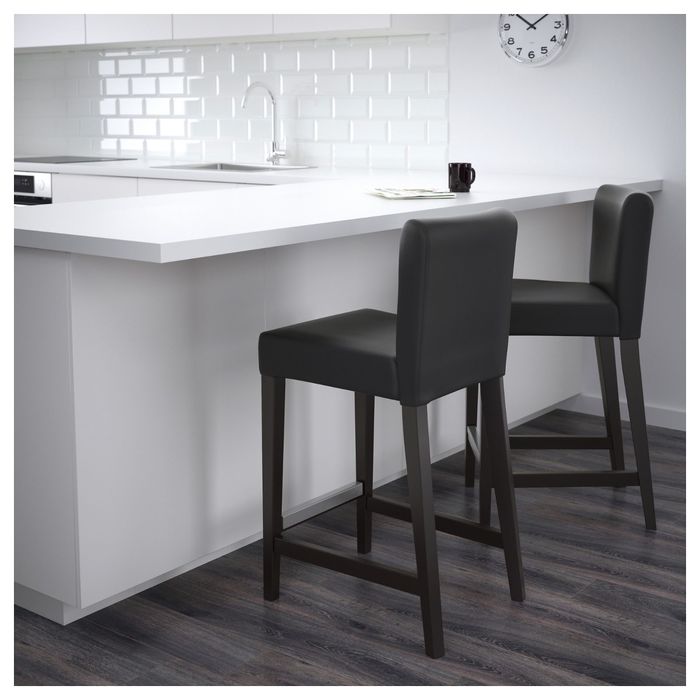 Стул барный, цвет коричнево-чёрный, Глосе черный ХЕНРИКСДАЛЬ