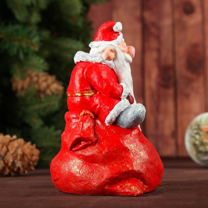 Фигура "Дед Мороз на мешке" 16см