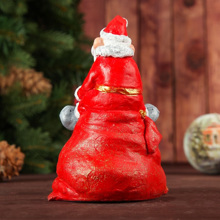 Фигура "Дед Мороз на мешке" 16см