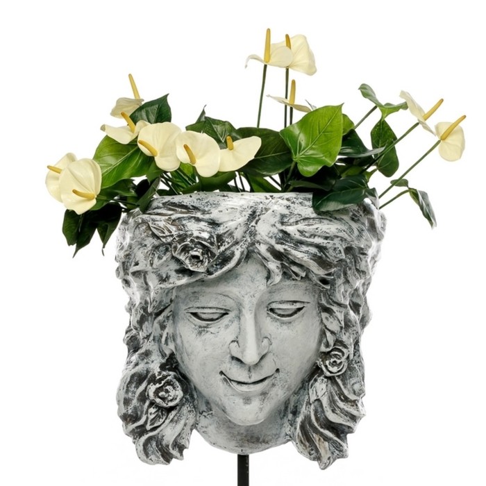 Фигурное кашпо "Елена" серое