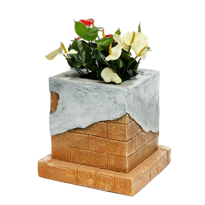 Фигурное кашпо "Кирпичное"
