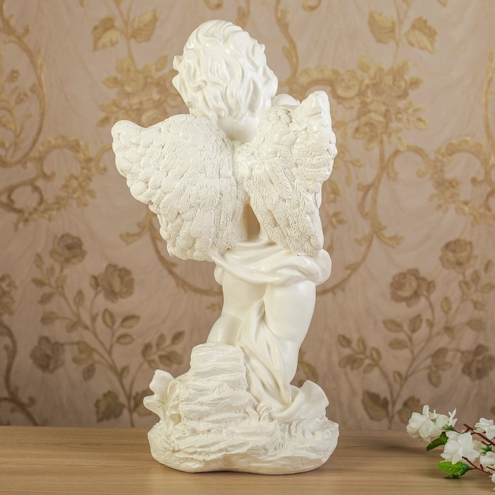 Статуэтка "Ангел с яблоками" белый, 48 см