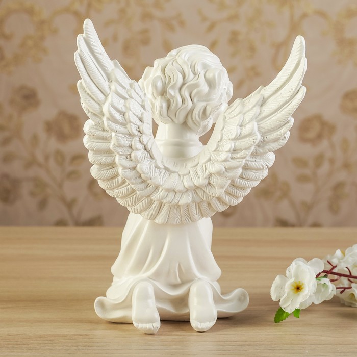 Статуэтка "Ангел с крыльями" белый, 29 см