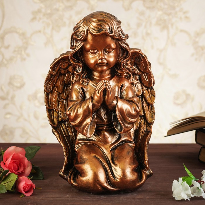 Статуэтка "Ангел молится на коленях", бронза, 34 см
