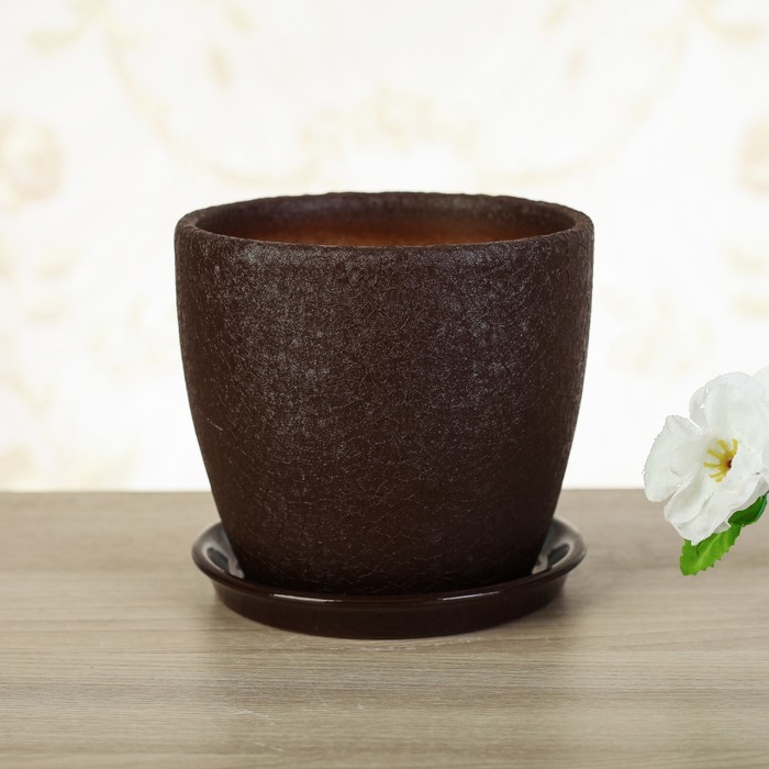 Цветочный горшок "Осень" 1,0 л шелк шоколад