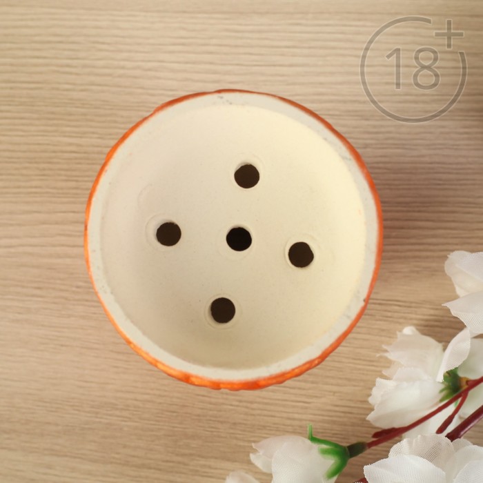 Чаша для кальяна "Витая", оранжево-золотая