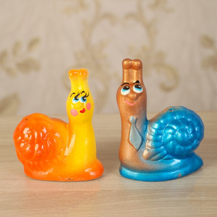 Набор для специй "Улитки", оранжево-синий