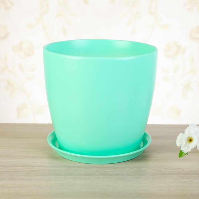 Кашпо "Осень" 5 л глянец зеленый лак