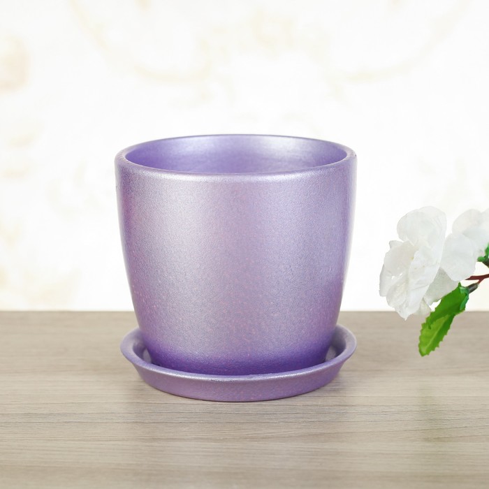Кашпо "Осень" 0,5 л перламутр лаванда лак
