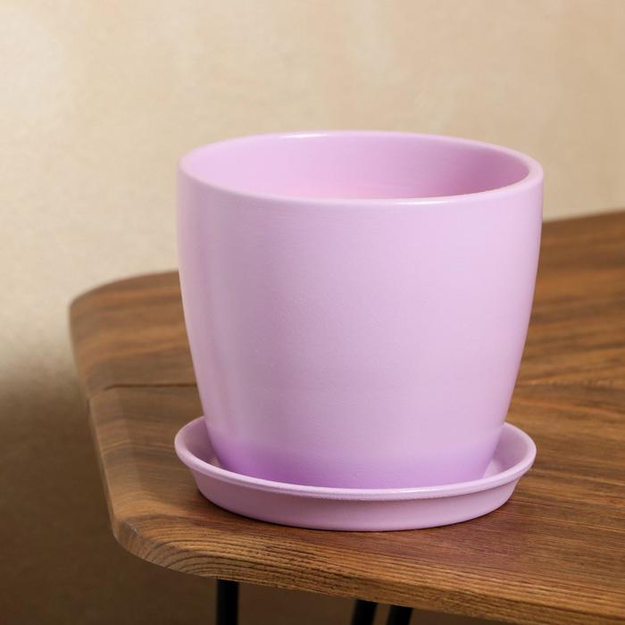 Цветочный горшок "Осень" 2,0 л глянец фиолетовый лак