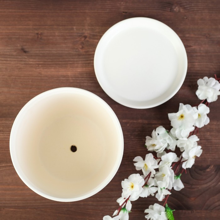 Кашпо "Осень" 3,0 л художественная дорисовка на белом, лак, микс